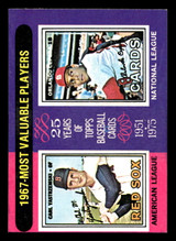 1975 Topps Mini #205 Carl Yastrzemski/Orlando Cepeda 1967 MVP's Near Mint  ID: 443974