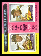 1975 Topps #203 Zoilo Versalles/Willie Mays 1965 MVP's Excellent+  ID: 443993