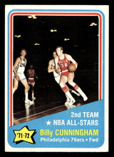 1972-73 Topps #167 Billy Cunningham AS Excellent 1972-73 Topps #167 Billy Cunningham AS Excellent