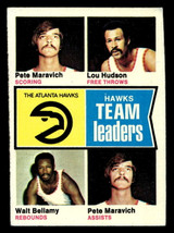 1974-75 Topps #81 Pete Maravich/Bell Hawks Team Leaders Excellent 1974-75 Topps #81 Pete Maravich/Bell Hawks Team Leaders Excellent
