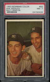 1953 Bowman Color #93 Phil Rizzuto Billy Martin Yankees PSA 7 Near Mint 1953 Bowman Color #93 Phil Rizzuto Billy Martin Yankees PSA 7 Near Mint