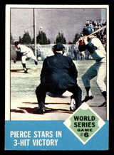 1963 Topps #147 World Series Game 6 Pierce Stars in 3-Hit Victory Excellent+  ID: 453984