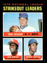 1971 Topps #72 Tom Seaver/Bob Gibson/Fergie Jenkins NL Strikeout Leaders Very Good ID: 456314 1971 Topps #72 Tom Seaver/Bob Gibson/Fergie Jenkins NL Strikeout Leaders Very Good ID: 456314