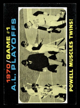1971 Topps #195 Game #1 AL Playoffs Powell Muscles Twins! Ex-Mint ID: 456820 1971 Topps #195 Game #1 AL Playoffs Powell Muscles Twins! Ex-Mint ID: 456820