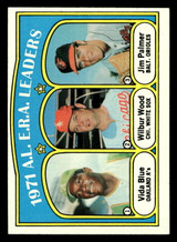 1972 Topps #92 Vida Blue/Wilbur Wood/Jim Palmer AL ERA Leaders Near Mint  ID: 462071