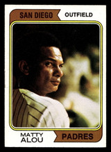 1974 Topps #430 Matty Alou Very Good San Diego 1974 Topps #430 Matty Alou Very Good San Diego