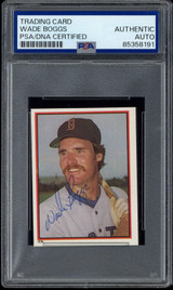 Wade Boggs 1983 Topps Sticker #308 Signed Auto PSA/DNA Slabbed Red Sox Wade Boggs 1983 Topps Sticker #308 Signed Auto PSA/DNA Slabbed Red Sox