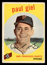 1959 Topps #9 Paul Giel VG-EX 1959 Topps #9 Paul Giel VG-EX