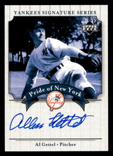 2003 UD Yankees Signature Pride of New York Auto AG Al Gettel NM 2003 UD Yankees Signature Pride of New York Auto AG Al Gettel NM