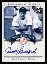 2003 UD Yankees Signature Pride of New York Auto RG Randy Gumpert NM 2003 UD Yankees Signature Pride of New York Auto RG Randy Gumpert NM