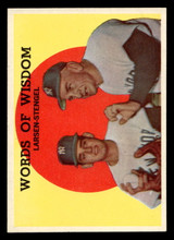 1959 Topps #383 Don Larsen/Casey Stengel Words of Wisdom Near Mint+ 1959 Topps #383 Don Larsen/Casey Stengel Words of Wisdom Near Mint+