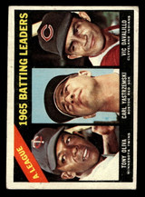 1966 Topps #216 Tony Oliva/Carl Yastrzemski/Vic Davalillo AL Batting Leaders Very Good ID: 469223 1966 Topps #216 Tony Oliva/Carl Yastrzemski/Vic Davalillo AL Batting Leaders Very Good ID: 469223
