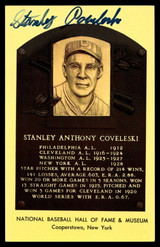 Stan Stanley Coveleski HOF Yellow Postcard Signed Auto JSA Indians Stan Stanley Coveleski HOF Yellow Postcard Signed Auto JSA Indians