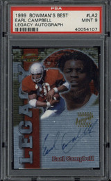 1999 Bowman's Best Legacy Autograph #LA2 Earl Campbell Texas PSA 9 Mint 1999 Bowman's Best Legacy Autograph #LA2 Earl Campbell Texas PSA 9 Mint