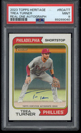 2023 Topps Heritage Real One Autograph Trea Turner Phillies PSA 9 Mint RC 2023 Topps Heritage Real One Autograph Trea Turner Phillies PSA 9 Mint RC