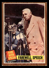 1962 Topps #144 Babe Ruth Farewell Speech Excellent+ ID: 470309 1962 Topps #144 Babe Ruth Farewell Speech Excellent+ ID: 470309