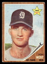 1962 Topps #299 Don Wert G-VG RC Rookie 1962 Topps #299 Don Wert G-VG RC Rookie