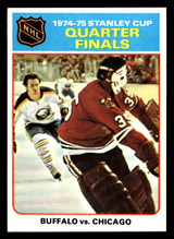 1975-76 Topps #6 1974-75 Stanley Cup Quarter Finals Near Mint 1975-76 Topps #6 1974-75 Stanley Cup Quarter Finals Near Mint