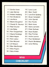 1977-78 O-Pee-Chee WHA #58 Checklist Near Mint OPC 1977-78 O-Pee-Chee WHA #58 Checklist Near Mint OPC