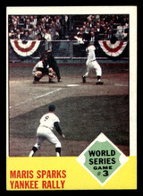 1963 Topps #144 World Series Game 3 Maris Sparks Yankee Rally Ex-Mint  ID: 479200