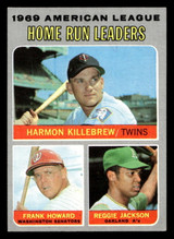 1970 Topps #66 Harmon Killebrew/Frank Howard/Reggie Jackson A.L. Home Run Leaders Ex-Mint ID: 479497 1970 Topps #66 Harmon Killebrew/Frank Howard/Reggie Jackson A.L. Home Run Leaders Ex-Mint ID: 479497