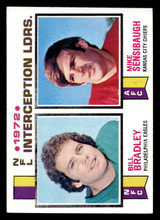 1973 Topps #5 Bill Bradley/Mike Sensibaugh 1972 Interception Leaders Ex-Mint ID: 482394 1973 Topps #5 Bill Bradley/Mike Sensibaugh 1972 Interception Leaders Ex-Mint ID: 482394