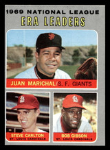 1970 Topps #67 Juan Marichal/Steve Carlton/Bob Gibson N.L. ERA Leaders Ex-Mint  ID: 486769