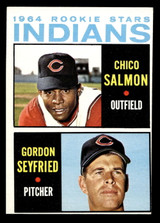 1964 Topps #499 Chico Salmon/Gordon Seyfried Indians Rookies Ex-Mint RC Rookie Miscut 1964 Topps #499 Chico Salmon/Gordon Seyfried Indians Rookies Ex-Mint RC Rookie Miscut