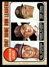 1968 Topps #6 Carl Yastrzemski/Harmon Killebrew/Frank Howard A.L. Home Run Leaders Near Mint miscut 1968 Topps #6 Carl Yastrzemski/Harmon Killebrew/Frank Howard A.L. Home Run Leaders Near Mint miscut