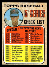1968 Topps #356 Ken Holtzman Checklist 371-457 Ex-Mint  ID: 494448