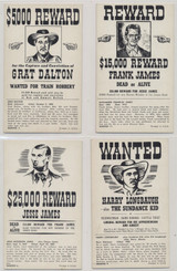 1950-1960 NU Cards Wanted Bad Men of the West Lot of 10 different #*sku36717 1950-1960 NU Cards Wanted Bad Men of the West Lot of 10 different #*sku36717