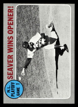 1970 Topps #195 N.L Playoff Game 1 Seaver Wins Opener! Near Mint ID: 496483 1970 Topps #195 N.L Playoff Game 1 Seaver Wins Opener! Near Mint ID: 496483