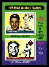 1975 Topps Mini #193 1955 's Yogi Berra/Roy Campanella MVP Ex-Mint ID: 496598 1975 Topps Mini #193 1955 's Yogi Berra/Roy Campanella MVP Ex-Mint ID: 496598