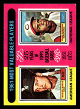 1975 Topps Mini #199 1961 's Roger Maris/Frank Robinson MVP Ex-Mint ID: 496603 1975 Topps Mini #199 1961 's Roger Maris/Frank Robinson MVP Ex-Mint ID: 496603