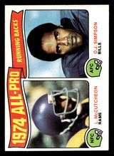 1975 Topps #209 Lawrence McCutcheon/O.J. Simpson All-Pro Running Backs Near Mint  ID: 497351