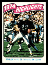 1975 Topps #458 Ken Stabler HL Ex-Mint ID: 498200 1975 Topps #458 Ken Stabler HL Ex-Mint ID: 498200