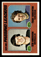 1976 Topps #201 Ken Anderson/Fran Tarkenton 1975 Passing Leaders Excellent+ 1976 Topps #201 Ken Anderson/Fran Tarkenton 1975 Passing Leaders Excellent+