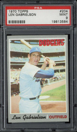 1970 Topps #204 Len Gabrielson Dodgers PSA 9 Mint 1970 Topps #204 Len Gabrielson Dodgers PSA 9 Mint