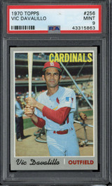 1970 Topps #256 Vic Davalillo Cardinals PSA 9 Mint 1970 Topps #256 Vic Davalillo Cardinals PSA 9 Mint