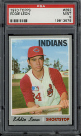 1970 Topps #292 Eddie Leon Indians PSA 9 Mint
