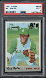 1970 Topps #603 Ray Oyler A's PSA 9 Mint 1970 Topps #603 Ray Oyler A's PSA 9 Mint