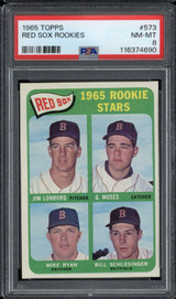 1965 Topps #573 Red Sox Rookie Stars Boston PSA 8 NM-Mint ID: 500067 1965 Topps #573 Red Sox Rookie Stars Boston PSA 8 NM-Mint ID: 500067