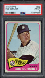 1965 Topps #582 Bob Schmidt Yankees PSA 8 NM-Mint 1965 Topps #582 Bob Schmidt Yankees PSA 8 NM-Mint