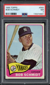 1965 Topps #582 Bob Schmidt Yankees PSA 7 Near Mint 1965 Topps #582 Bob Schmidt Yankees PSA 7 Near Mint