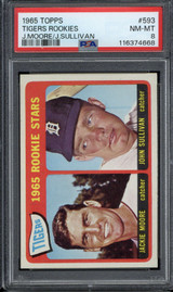 1965 Topps #593 Tigers Rookie Stars Moore Sullivan Detroit PSA 8 NM-Mint 1965 Topps #593 Tigers Rookie Stars Moore Sullivan Detroit PSA 8 NM-Mint