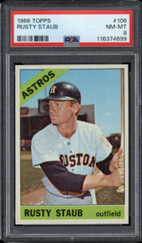 1966 Topps #106 Rusty Staub Astros PSA 8 NM-Mint