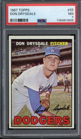 1967 Topps #55 Don Drysdale Dodgers PSA 7 Near Mint 1967 Topps #55 Don Drysdale Dodgers PSA 7 Near Mint