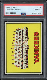 1967 Topps #131 Team Card New York Yankees PSA 8 NM-Mint ID: 500132 1967 Topps #131 Team Card New York Yankees PSA 8 NM-Mint ID: 500132