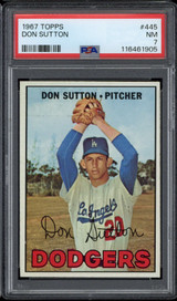 1967 Topps #445 Don Sutton Dodgers PSA 7 Near Mint 1967 Topps #445 Don Sutton Dodgers PSA 7 Near Mint