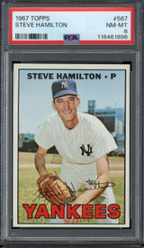 1967 Topps #567 Steve Hamilton Yankees PSA 8 NM-Mint 1967 Topps #567 Steve Hamilton Yankees PSA 8 NM-Mint
